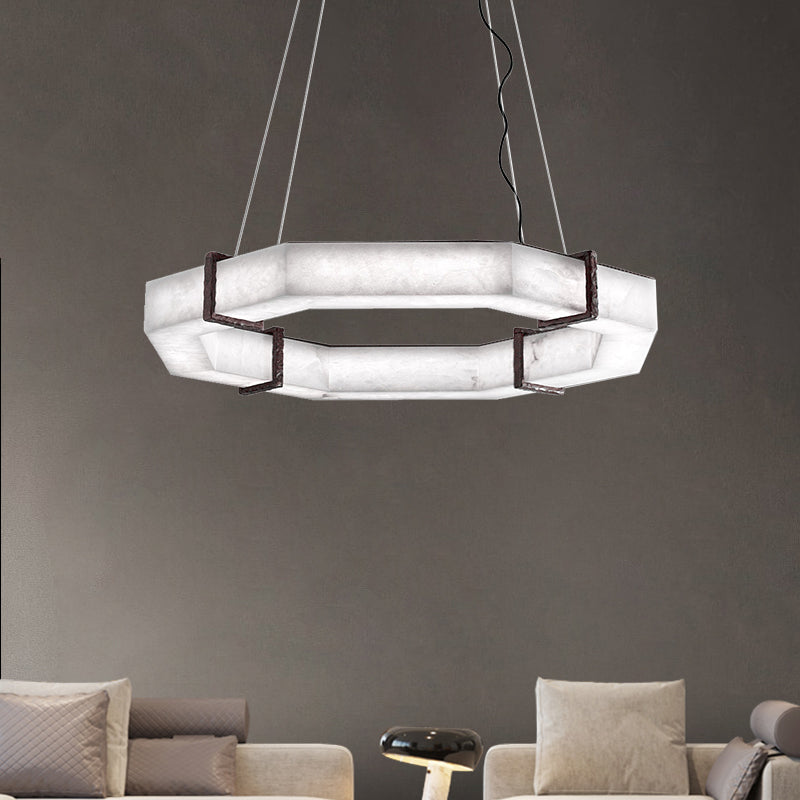 Halo Alabaster Octagonal Chandelier
