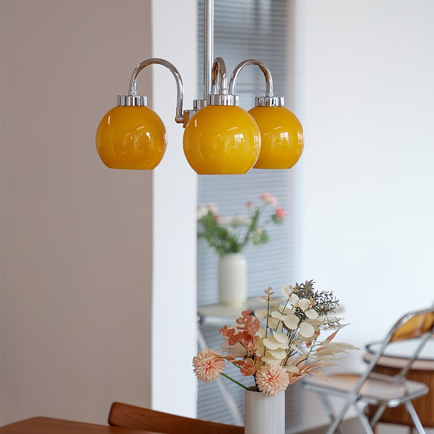 Loa Chandeliers with 3/4/5 heads - Glass Chandelier, Persimmon-1-Luxehomezone