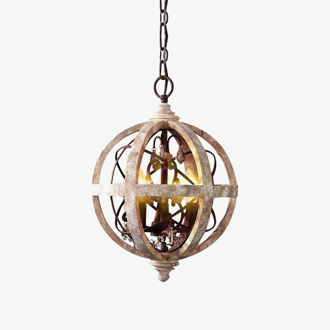 Retro Globe Weathered Chandelier Φ 11.8″ - Genteel-1-Luxehomezone
