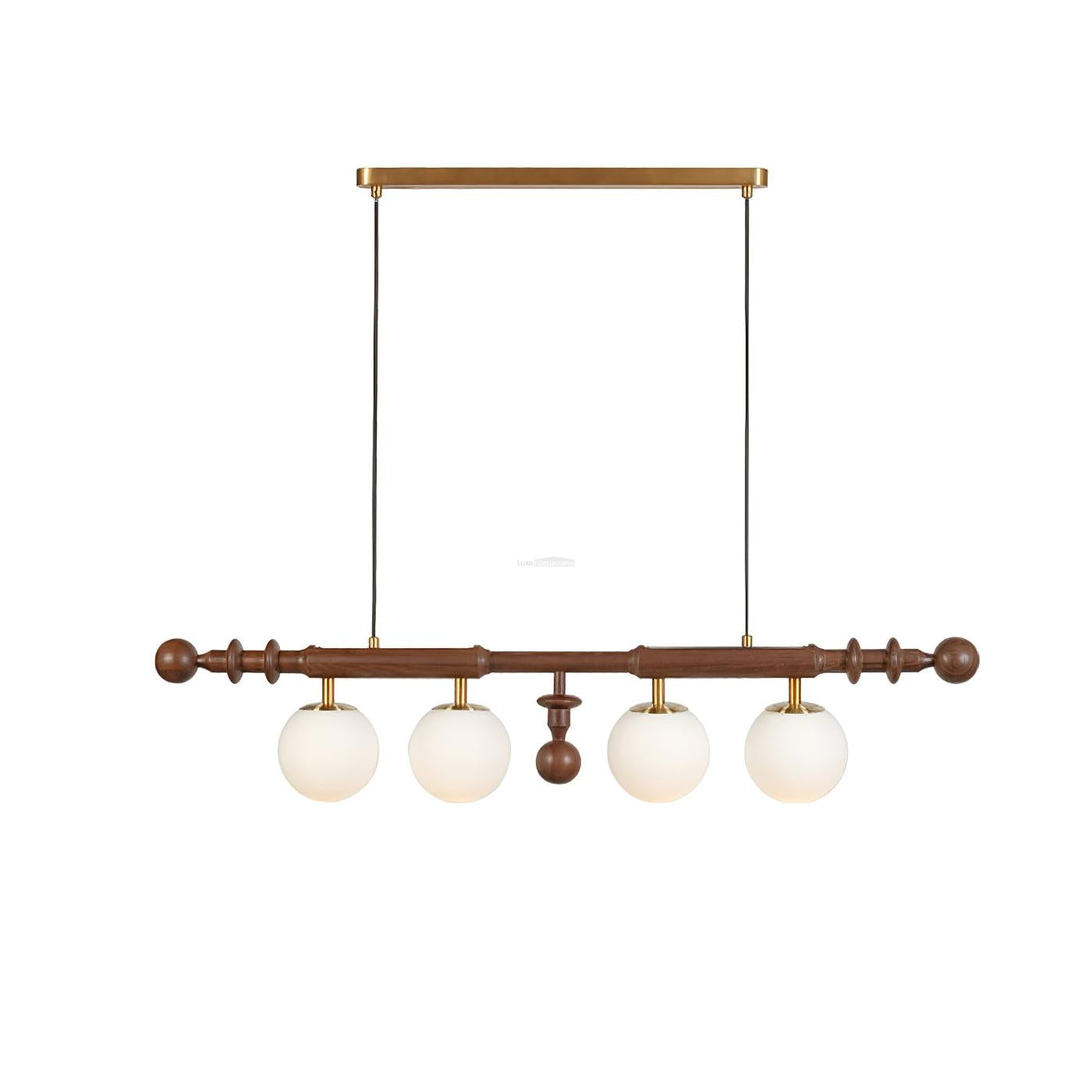 Roman Column Linear Chandelier - Wood-1-Luxehomezone
