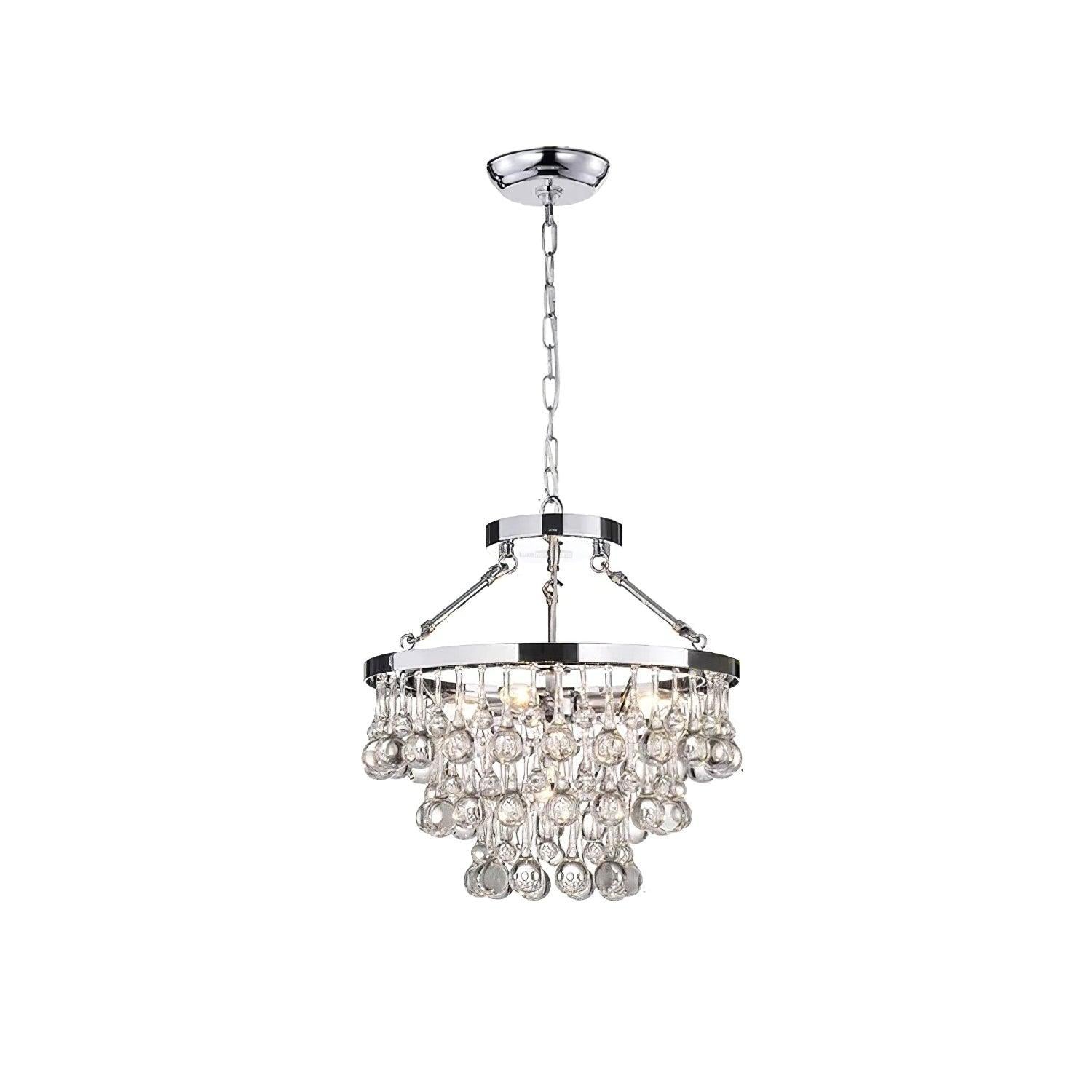 Unique Tiered Crystal Chandelier Φ 15.7″ - Crystals-1-Luxehomezone