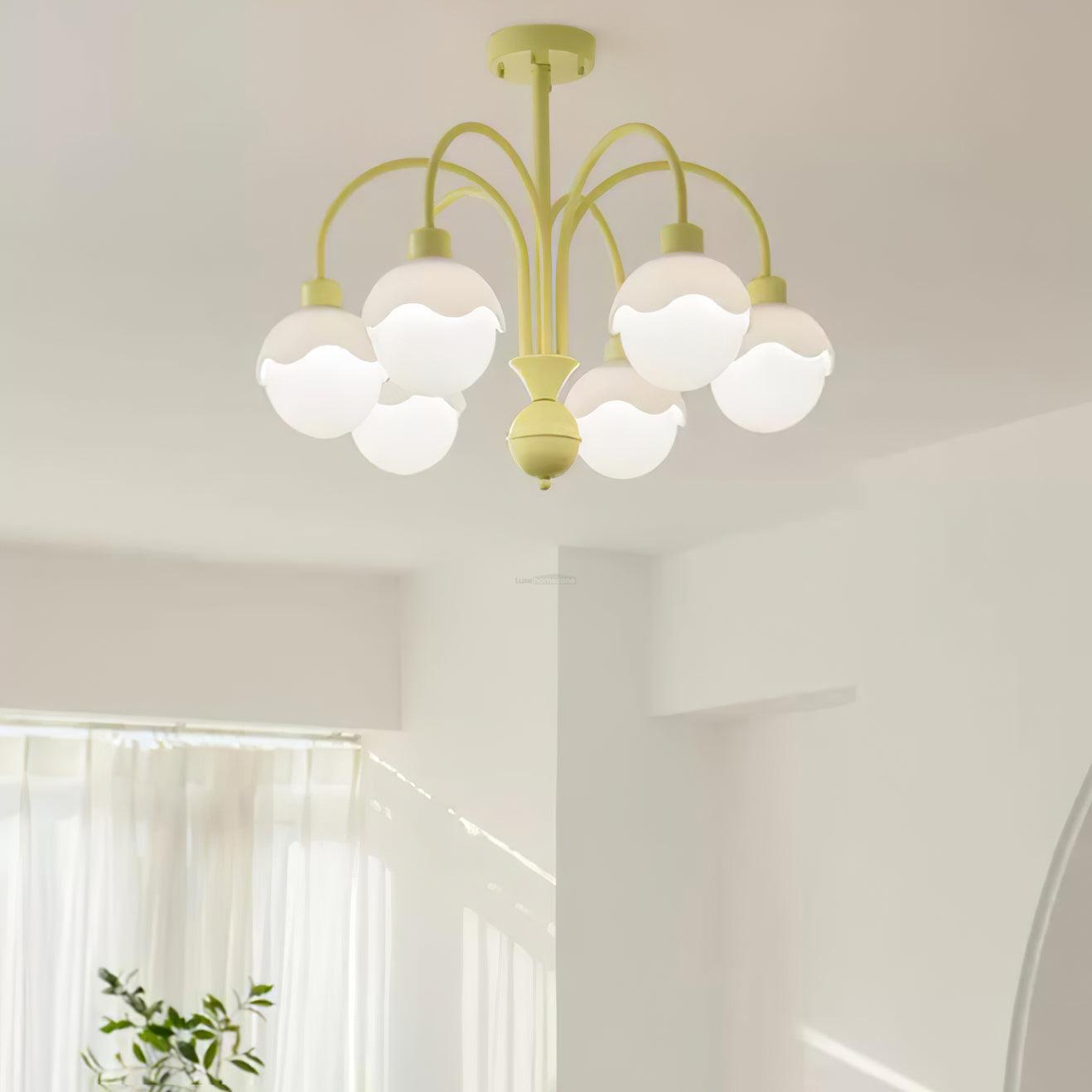 Creamy Lychee Matcha Chandelier with 4/6 heads - Zahara-1-Luxehomezone