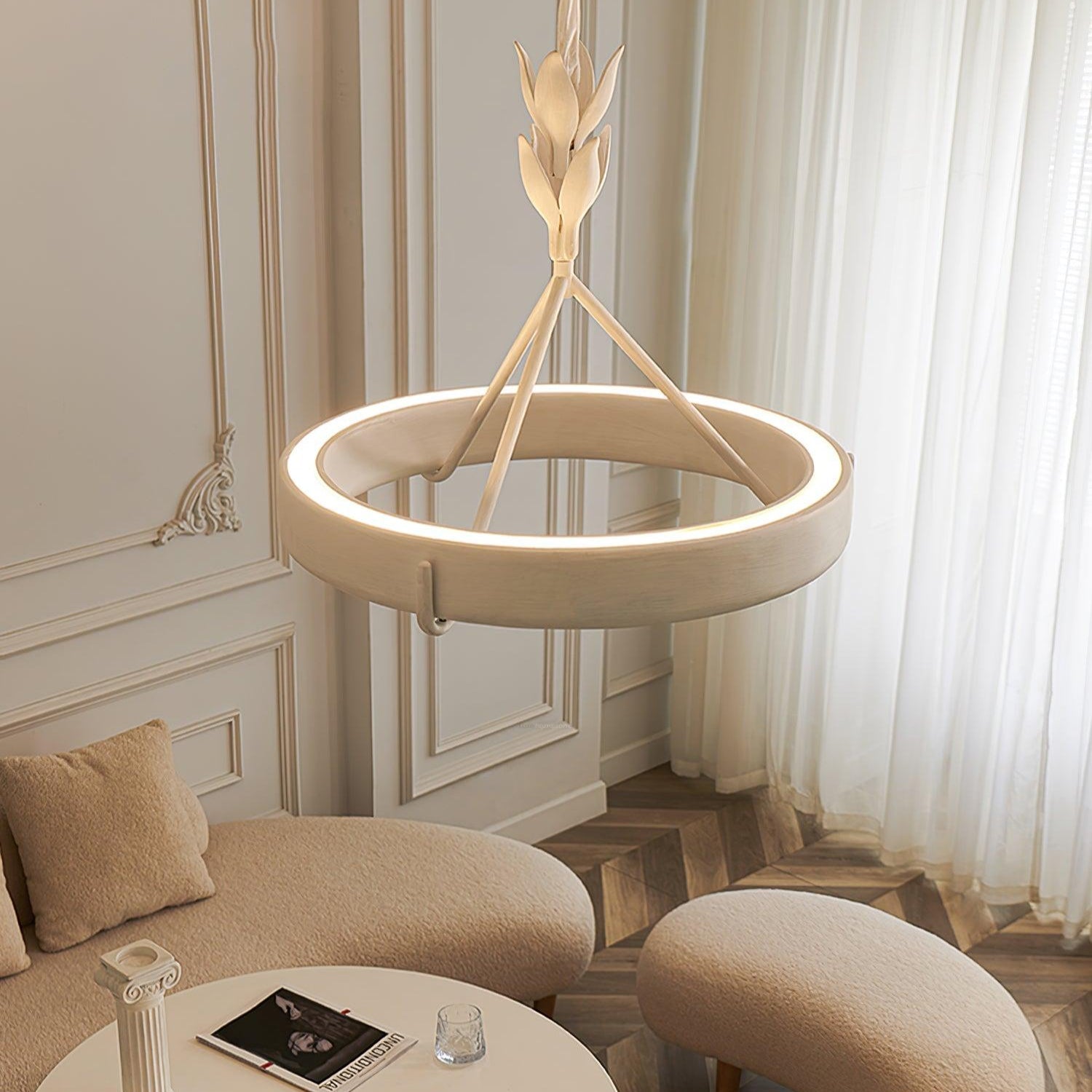 Tinsley Plaster Chandelier ∅ 23.6″/31.5'' - Alabaster, Alabaster Chandelier, Alabaster Pendant, Unknown-1-Luxehomezone