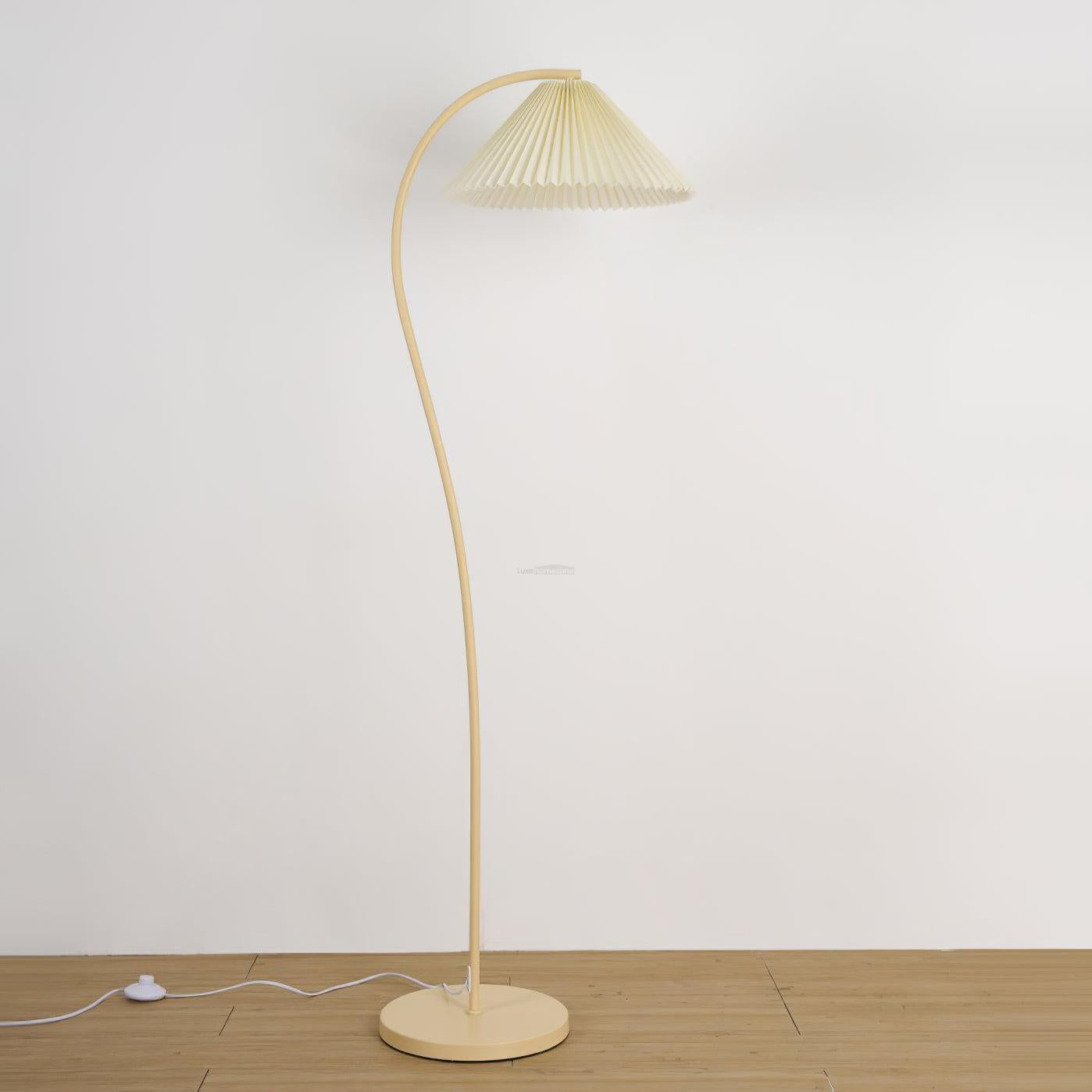 Crescini Pleated Floor Lamp ∅ 11.8″ - Drapery-1-Luxehomezone