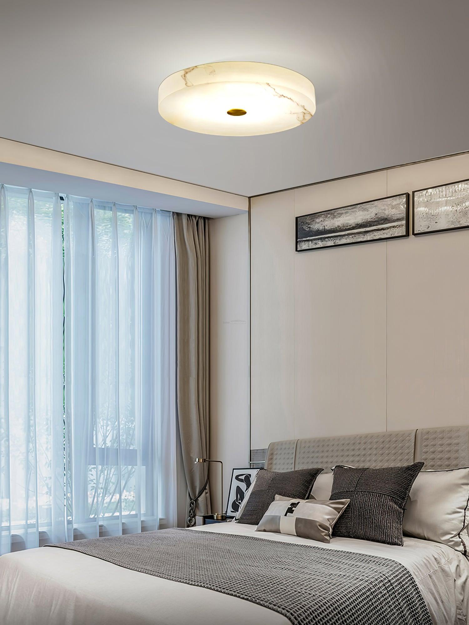 Sophie Alabaster Ceiling Light - Alabaster, Flush Mounts-1-Luxehomezone