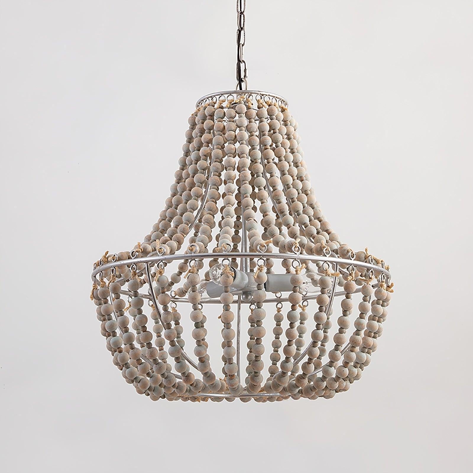 Koralky Chandelier Φ 19.7″ - Wooden Beads-1-Luxehomezone