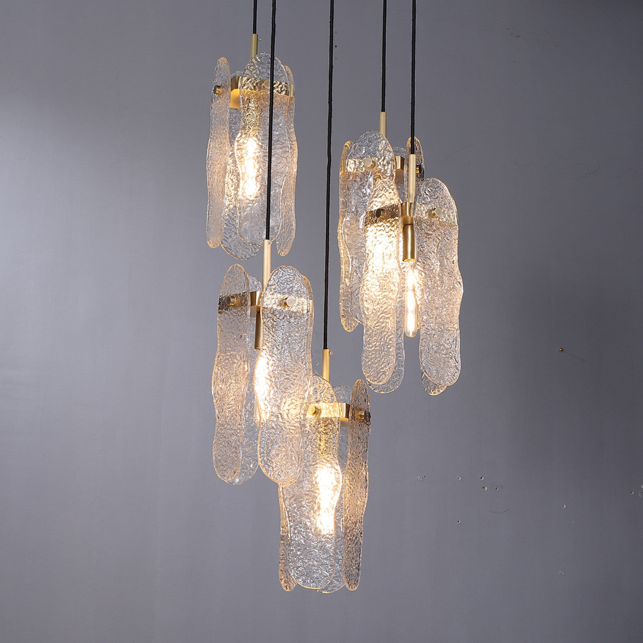 Ice 5 Lights Luxury Brass Pendant