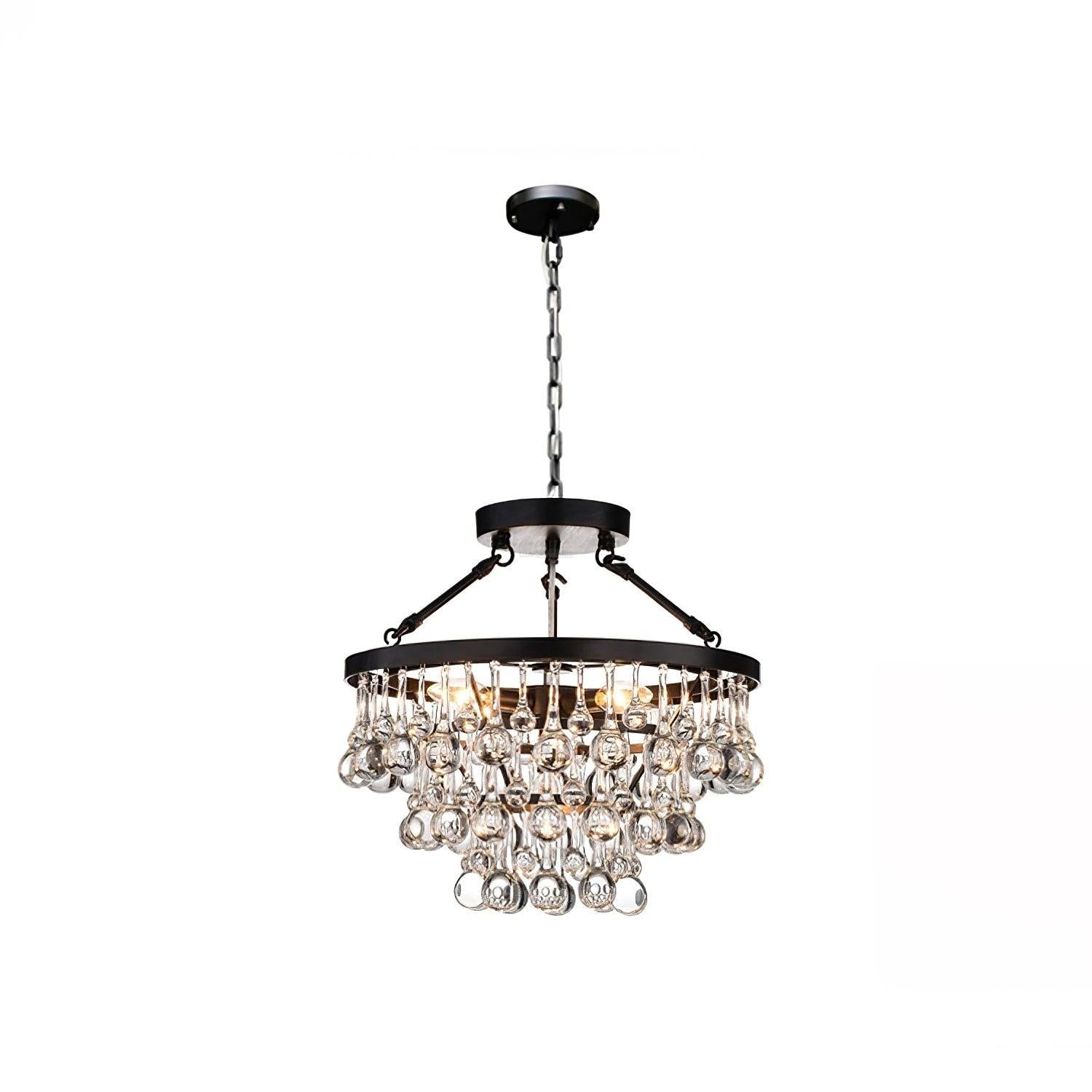 Unique Tiered Crystal Chandelier Φ 15.7″ - Crystals-1-Luxehomezone