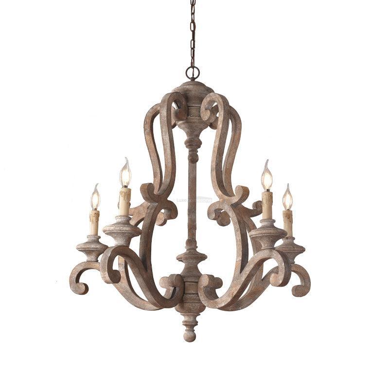 Parrotuncle Wooden Candle Chandelier Φ 23.6″ - Candle-1-Luxehomezone