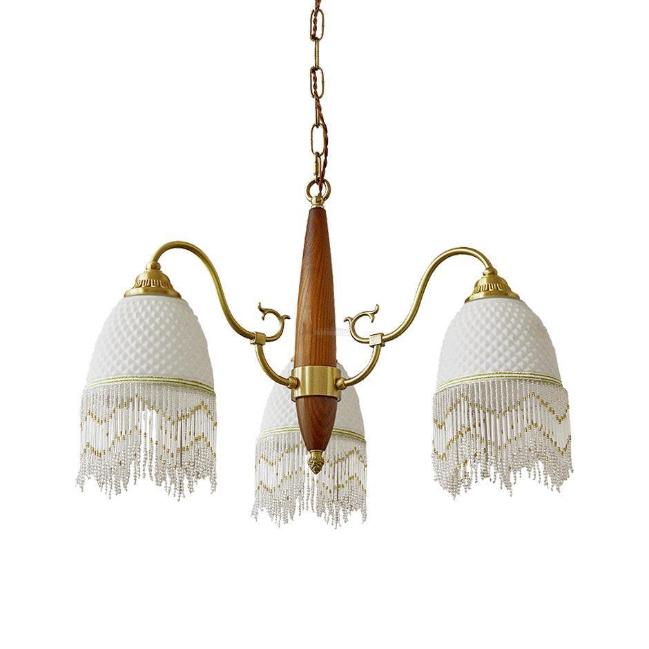 Mesh Tassel Glass Chandelier ∅ 19.7″ - Tassel-1-Luxehomezone