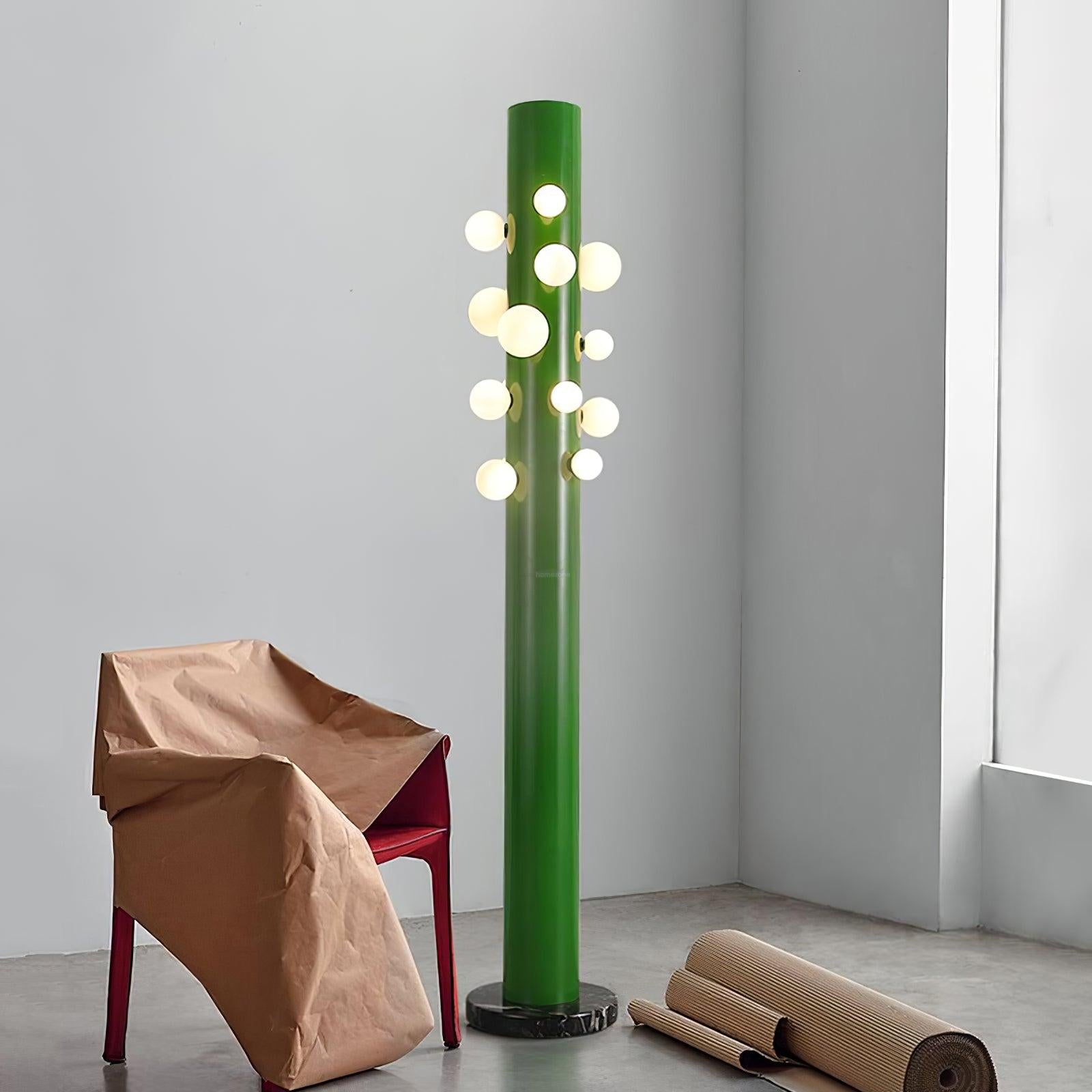 Green Apes Floor Lamp ∅ 11.8″ - Pillar-1-Luxehomezone