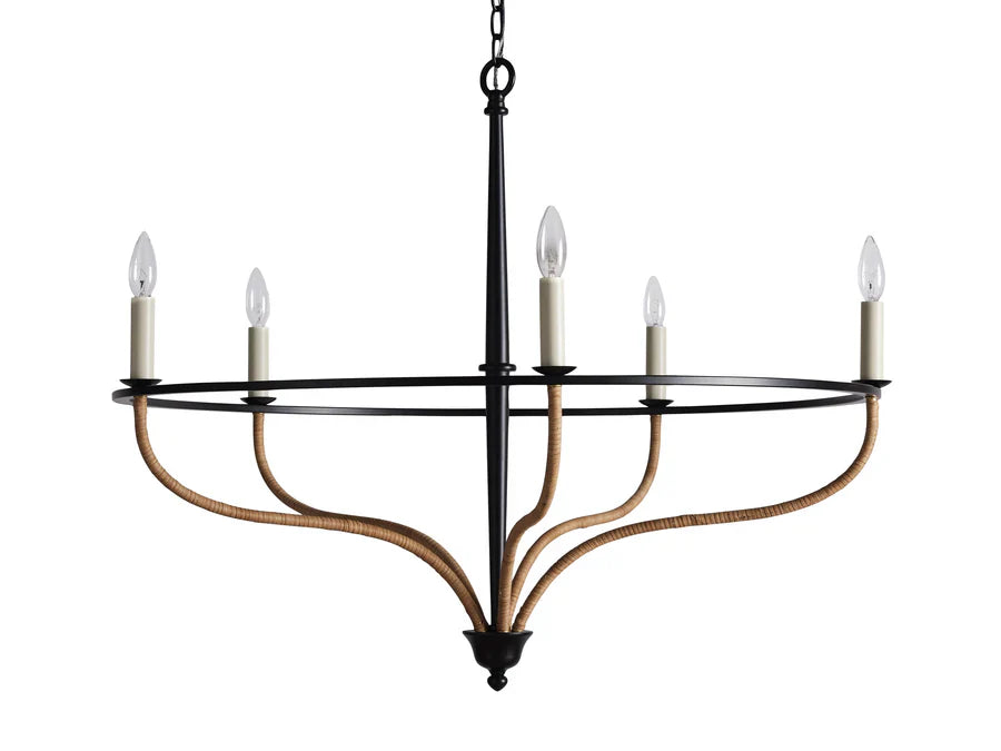Rosalind Rattan Chandelier in Black