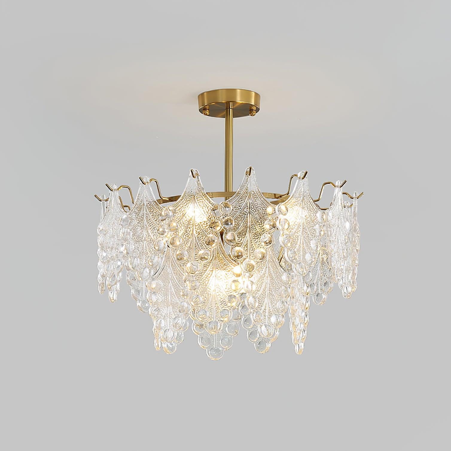 Tiered Carved Glass Chandelier Φ 15.7″ - Luxehomezone