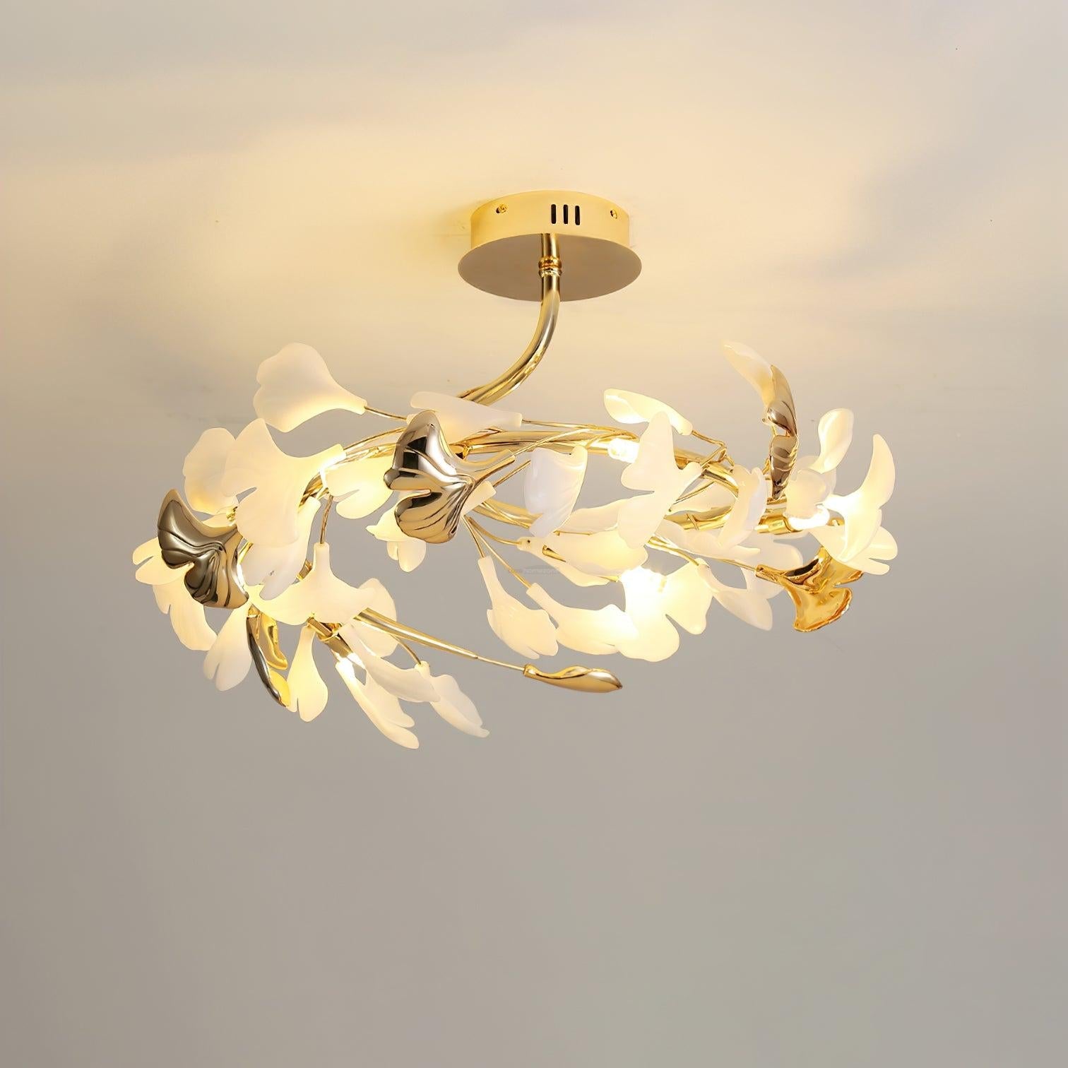 Gingko Rotating Style Ceiling Lamp - Gingko, Gingko Chandelier, Semi Flush Mounts-1-Luxehomezone