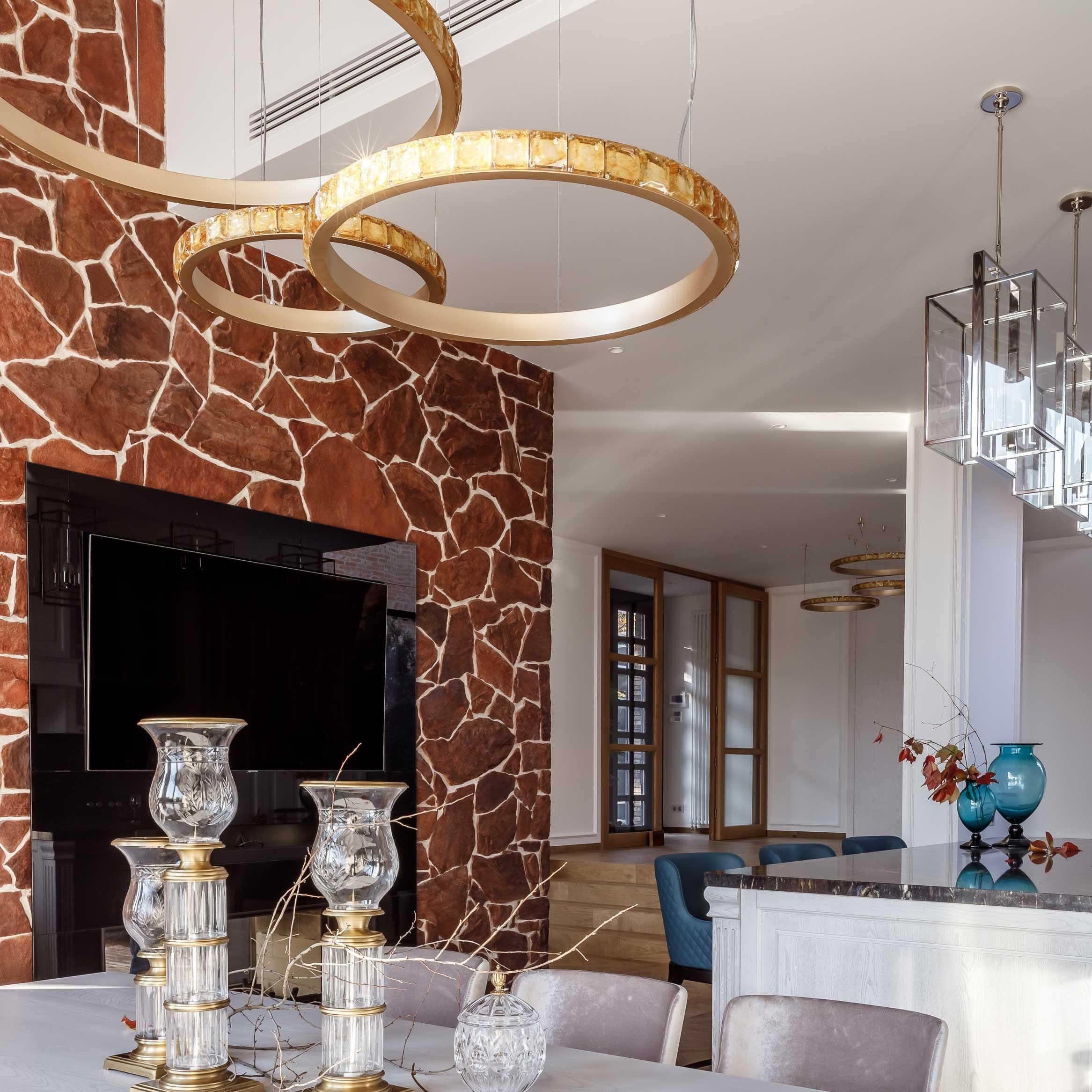 Aura Ring Chandelier ∅ 15.7″ - Straps-1-Luxehomezone