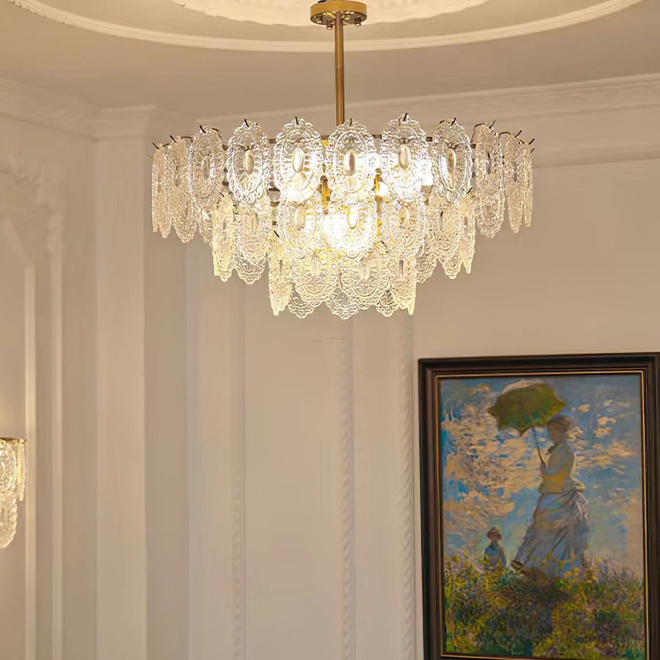 Wave Glass Style Chandelier - Cylinder-1-Luxehomezone
