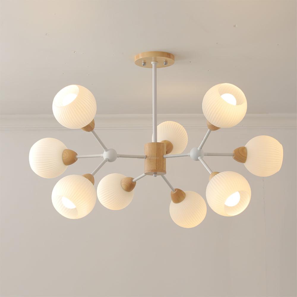 Shpehp Wood Chandelier with 6/9/12 heads - Bend, Marshmallow Chandelier-1-Luxehomezone