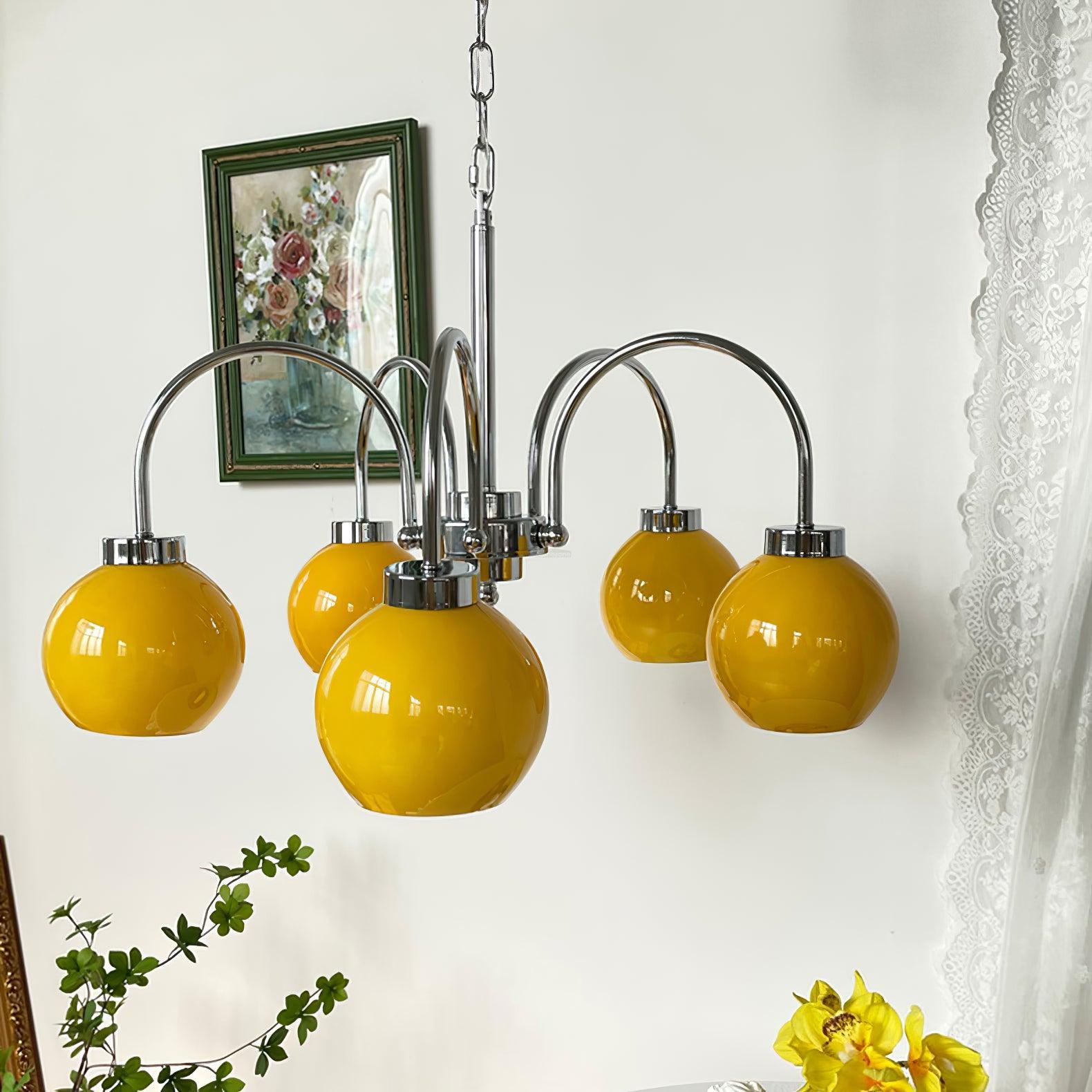 Loa Chandeliers with 3/4/5 heads - Glass Chandelier, Persimmon-1-Luxehomezone