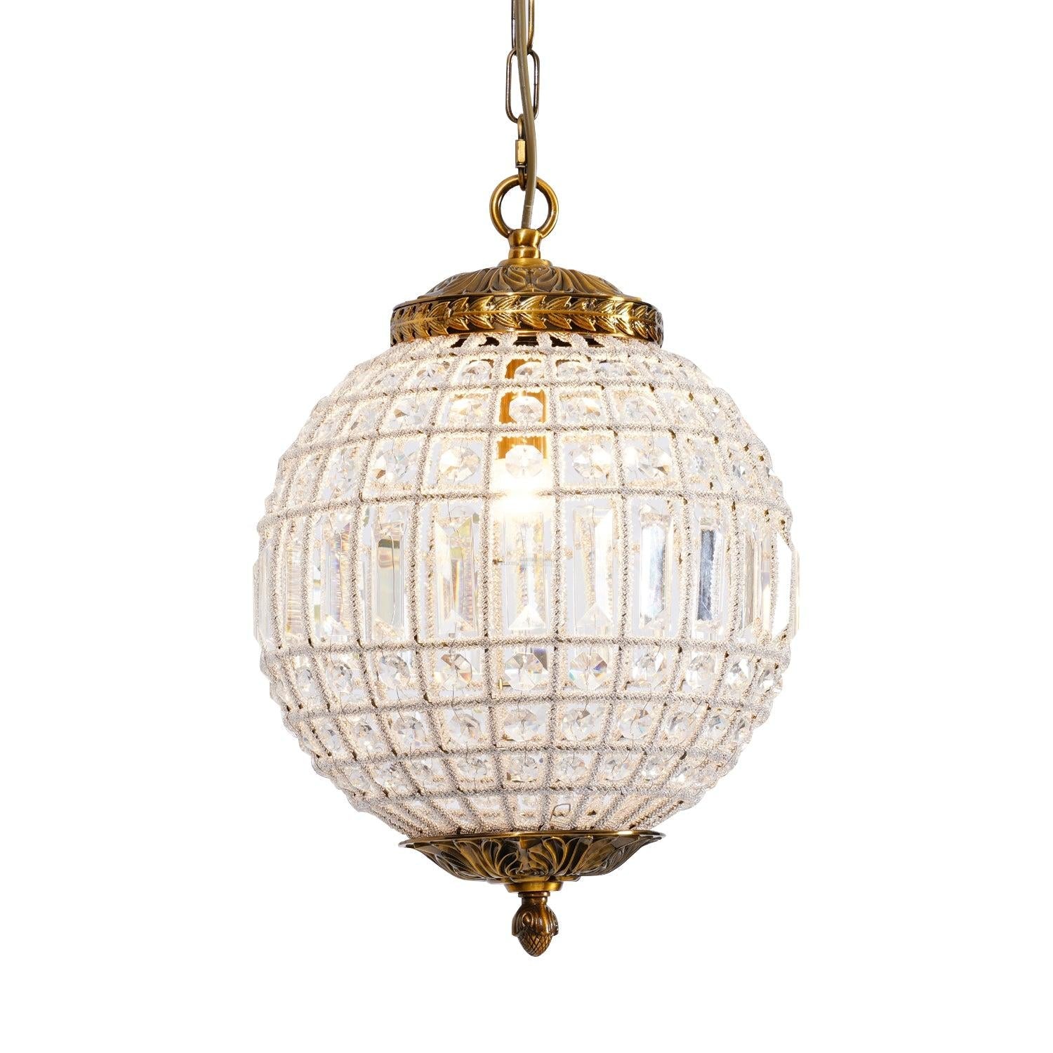 Traditional Globe Chandelier - Classic, Crystals-1-Luxehomezone