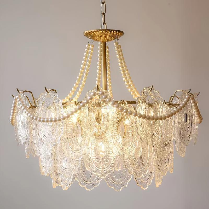 Pearls Glass Chandelier Φ 19.7″~31.5'' - Cylinder-1-Luxehomezone