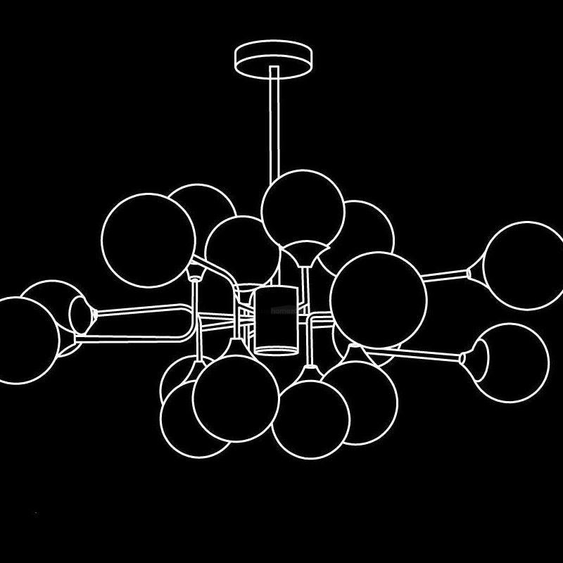 Stilnovo Chandelier with 12/16/24 heads - Frown-1-Luxehomezone