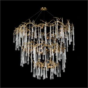 Branched Crystal Twenty-Light Chandelier