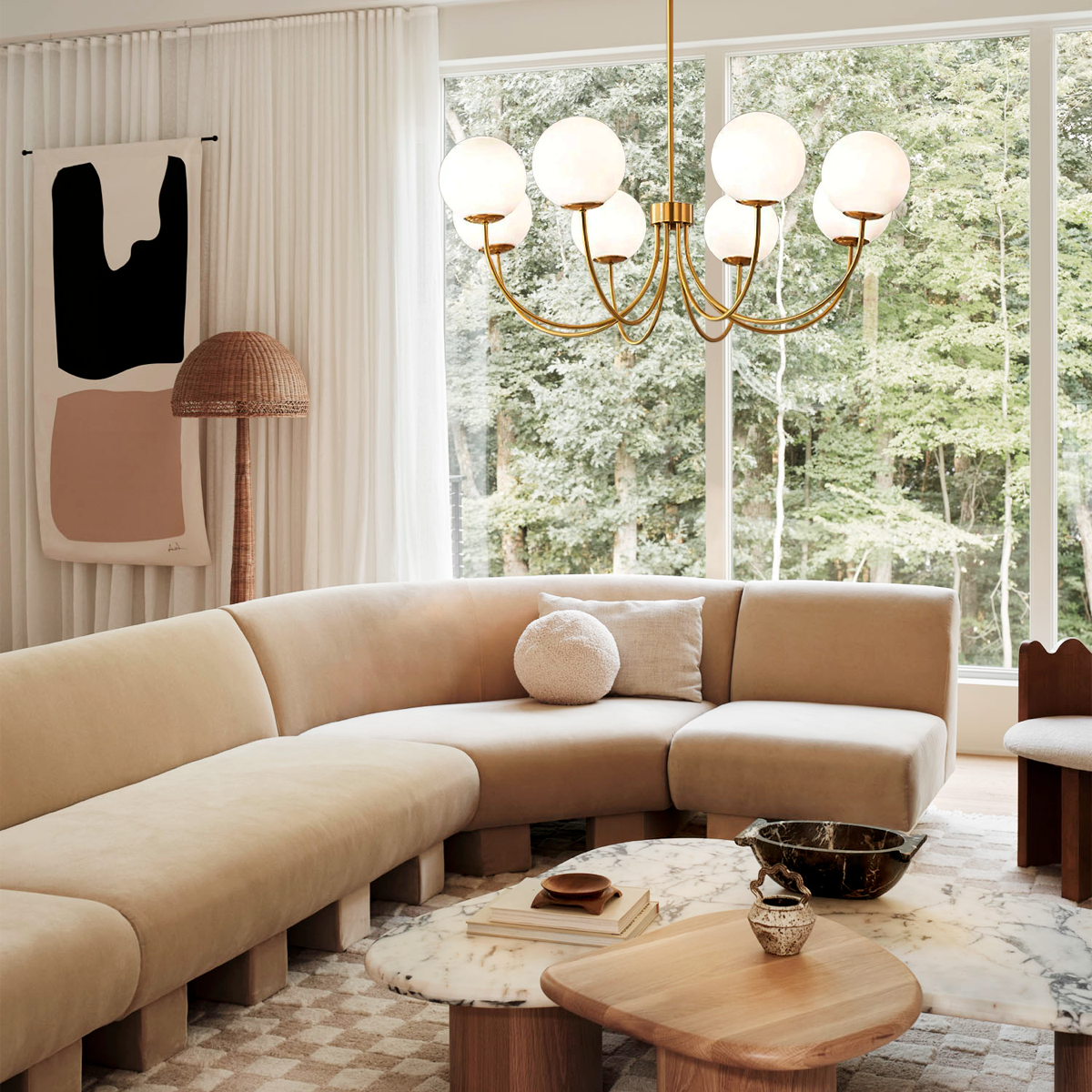 Orillia Chandelier with 6/8 heads - Bend, Marshmallow Chandelier-1-Luxehomezone