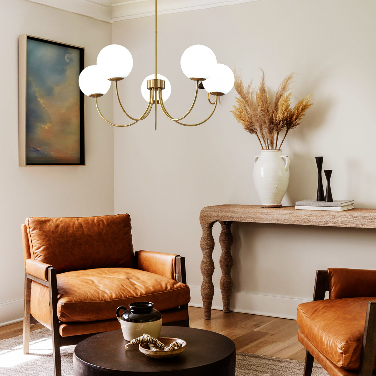 Orillia Chandelier with 6/8 heads - Bend, Marshmallow Chandelier-1-Luxehomezone