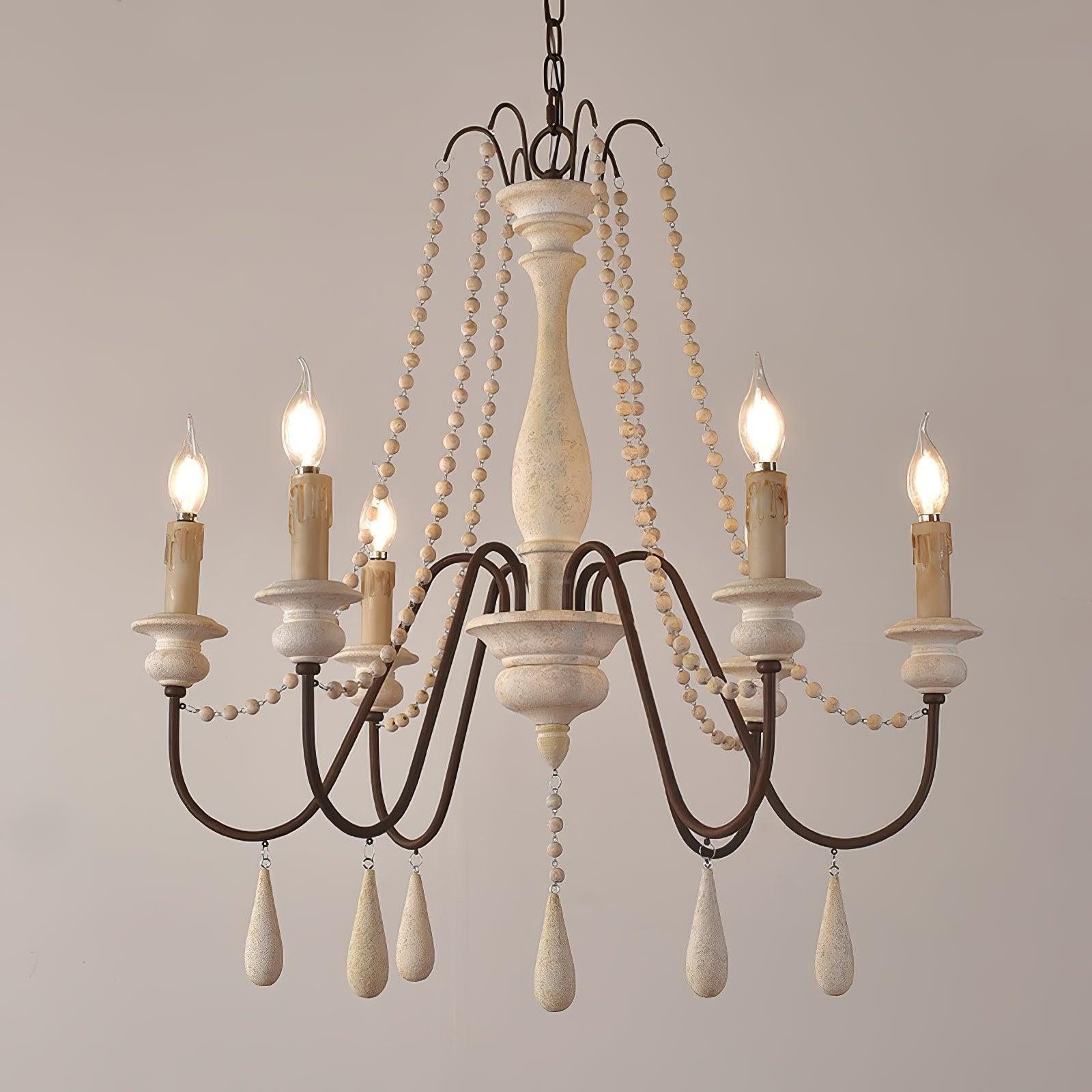 Candle Style Beaded Chandelier Φ 29.5″ - Candle-1-Luxehomezone