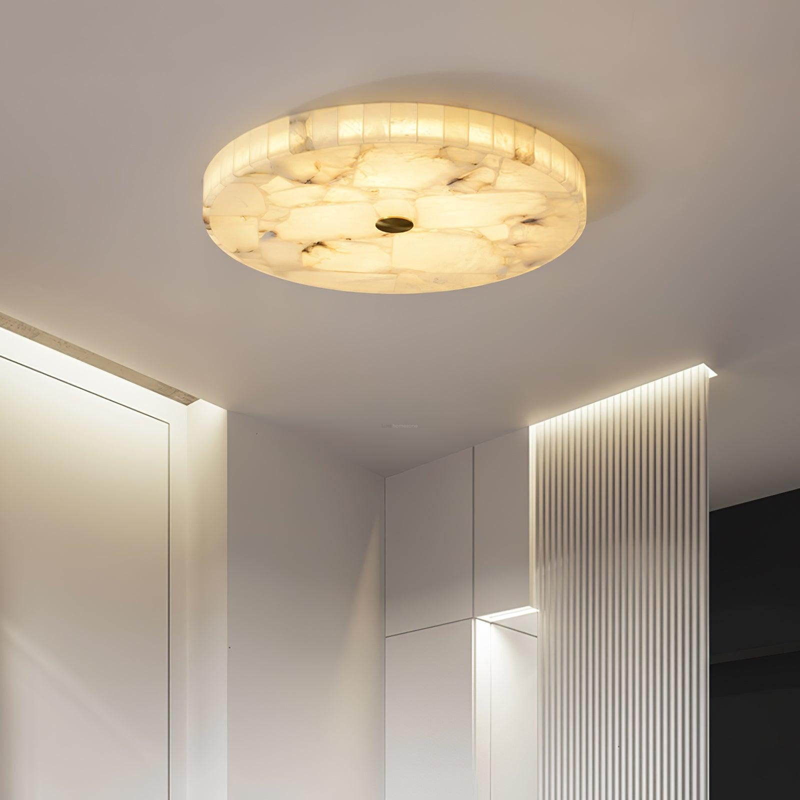 Round Alabaster Ceiling Lamp - Alabaster-1-Luxehomezone