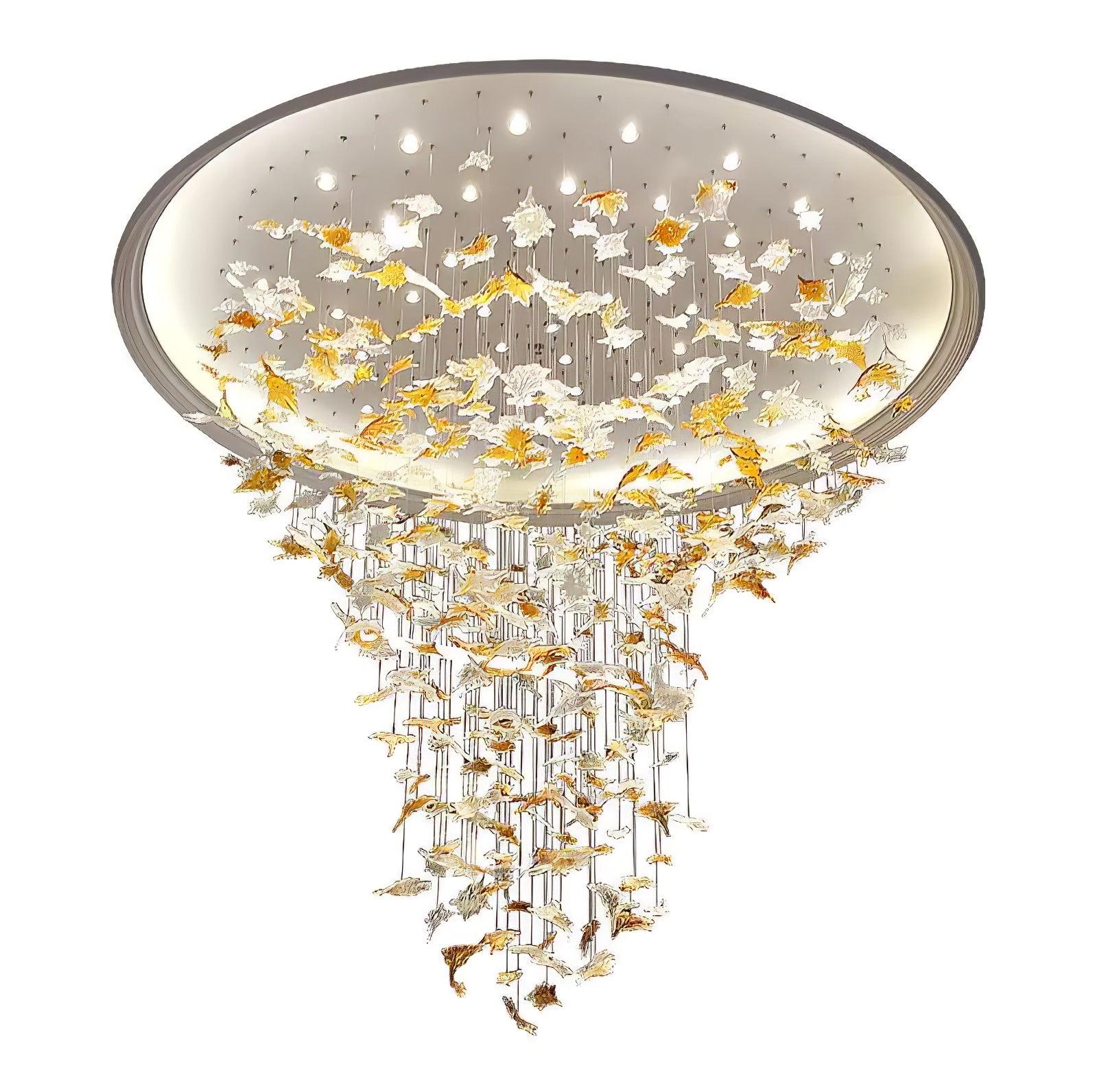 Multicolor Maple Leaf Chandelier - Helia-1-Luxehomezone