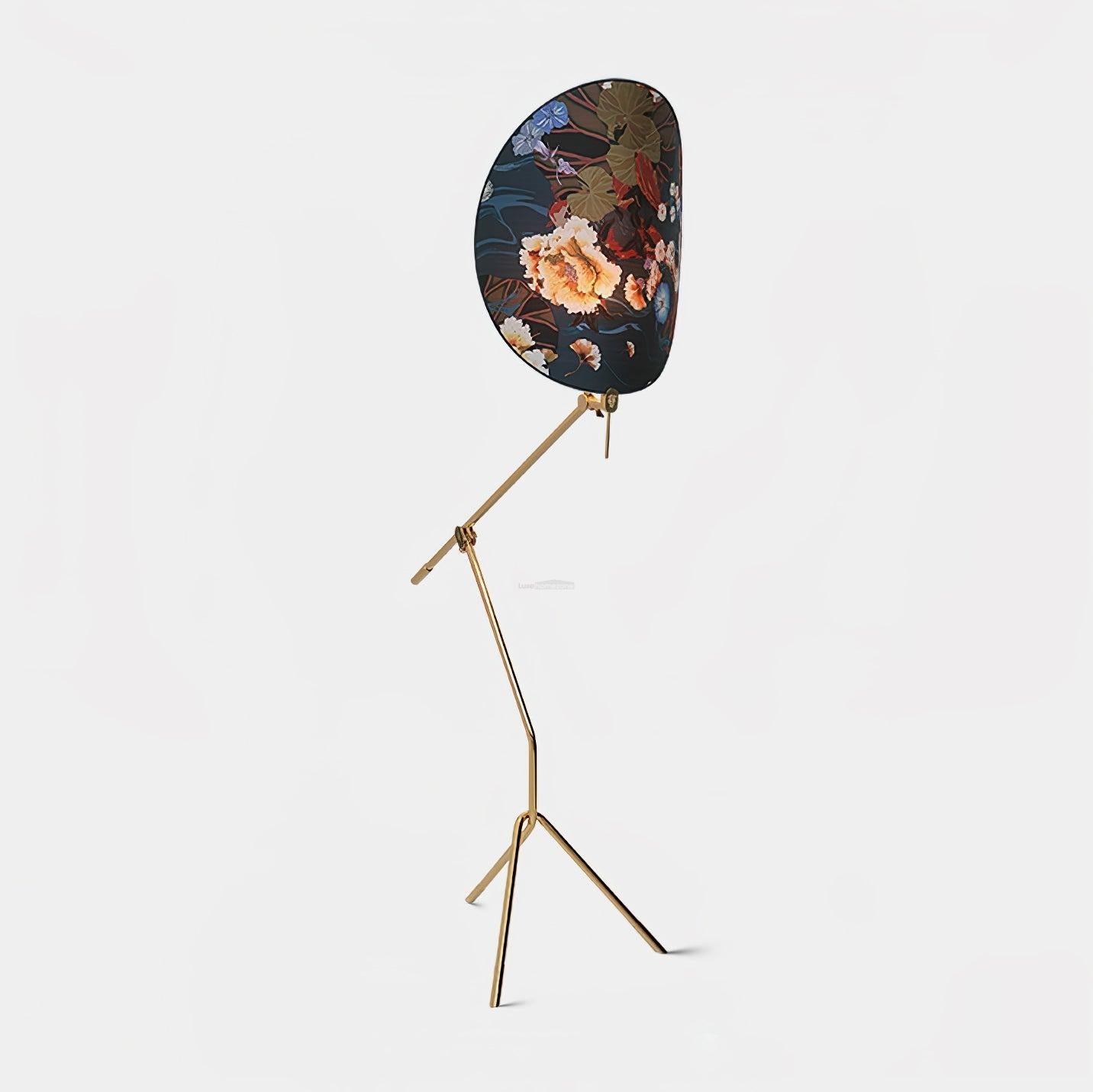 Floral Nocturne Floor Lamp ∅ 23.6″ - Drapery-1-Luxehomezone