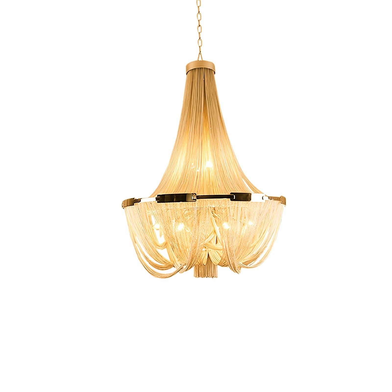Tassel Aluminum Chain Chandelier ∅ 23.6″ - Tassel-1-Luxehomezone