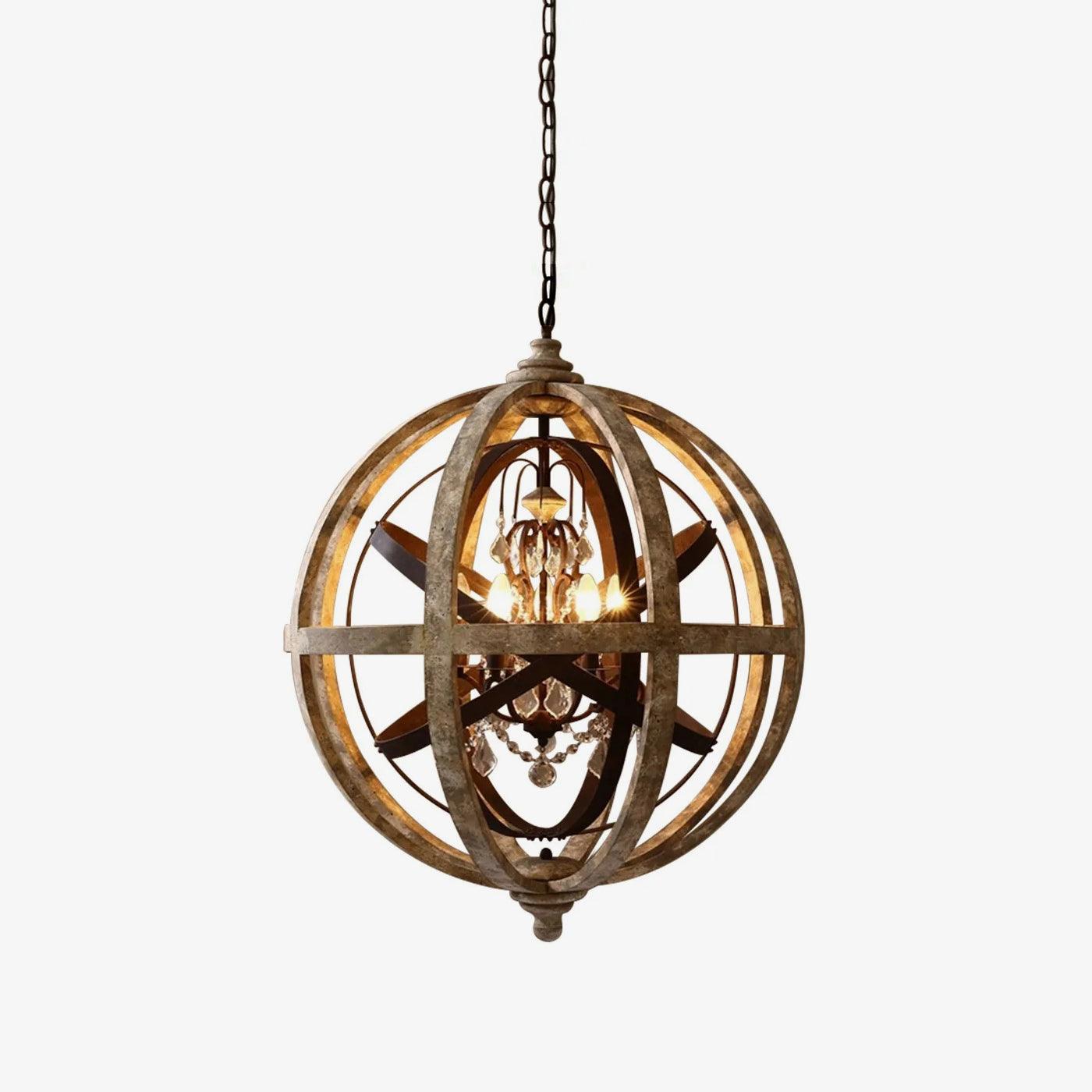 Retro Globe Weathered Chandelier Φ 11.8″ - Genteel-1-Luxehomezone