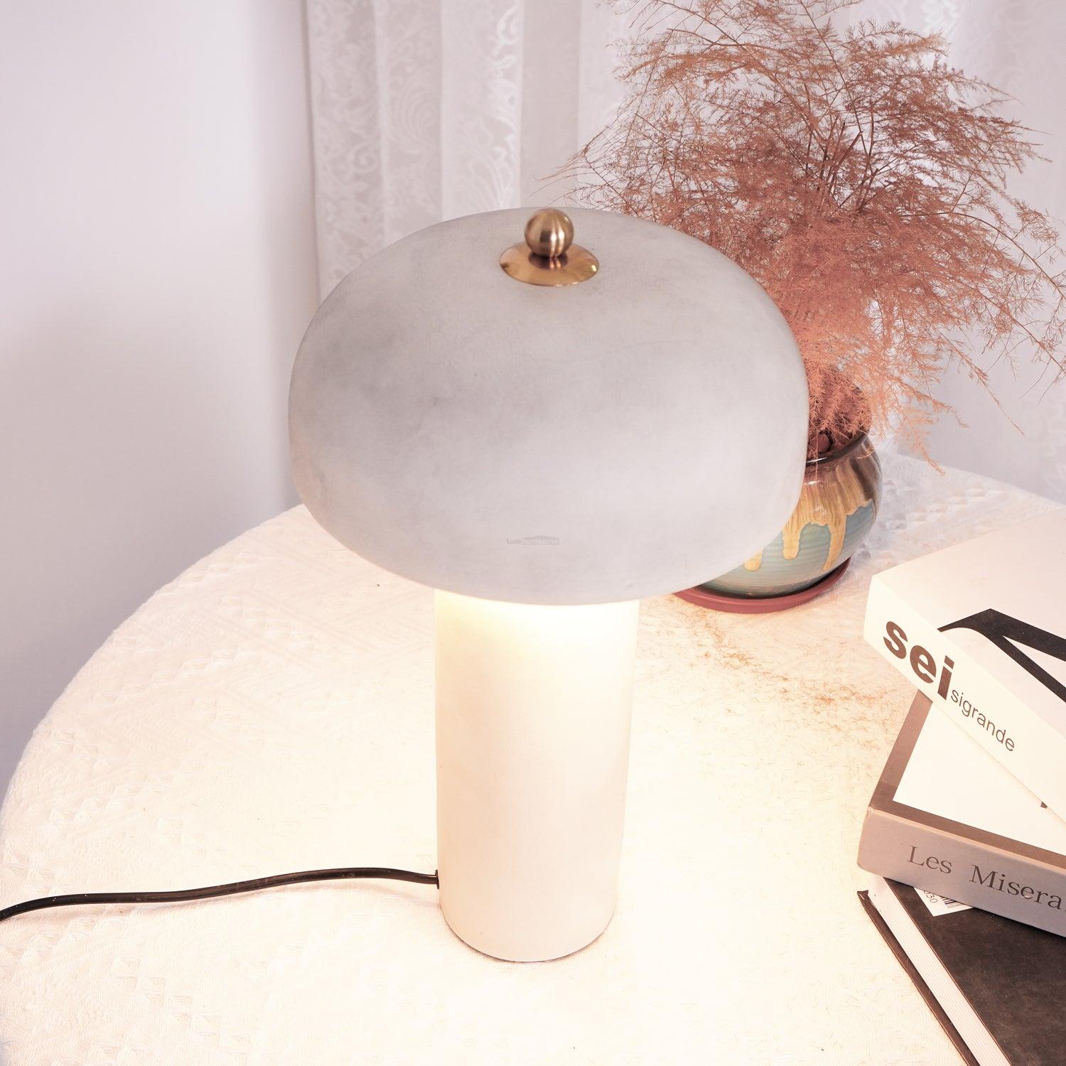 Fungi Glow Table Light - Kaya Ceramics, White-1-Luxehomezone
