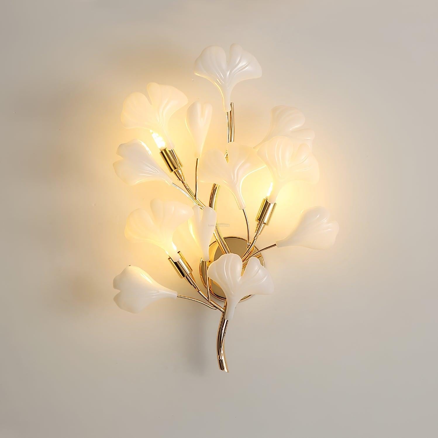 Gingko Wall Lamp with Leaves - Luxehomezone
