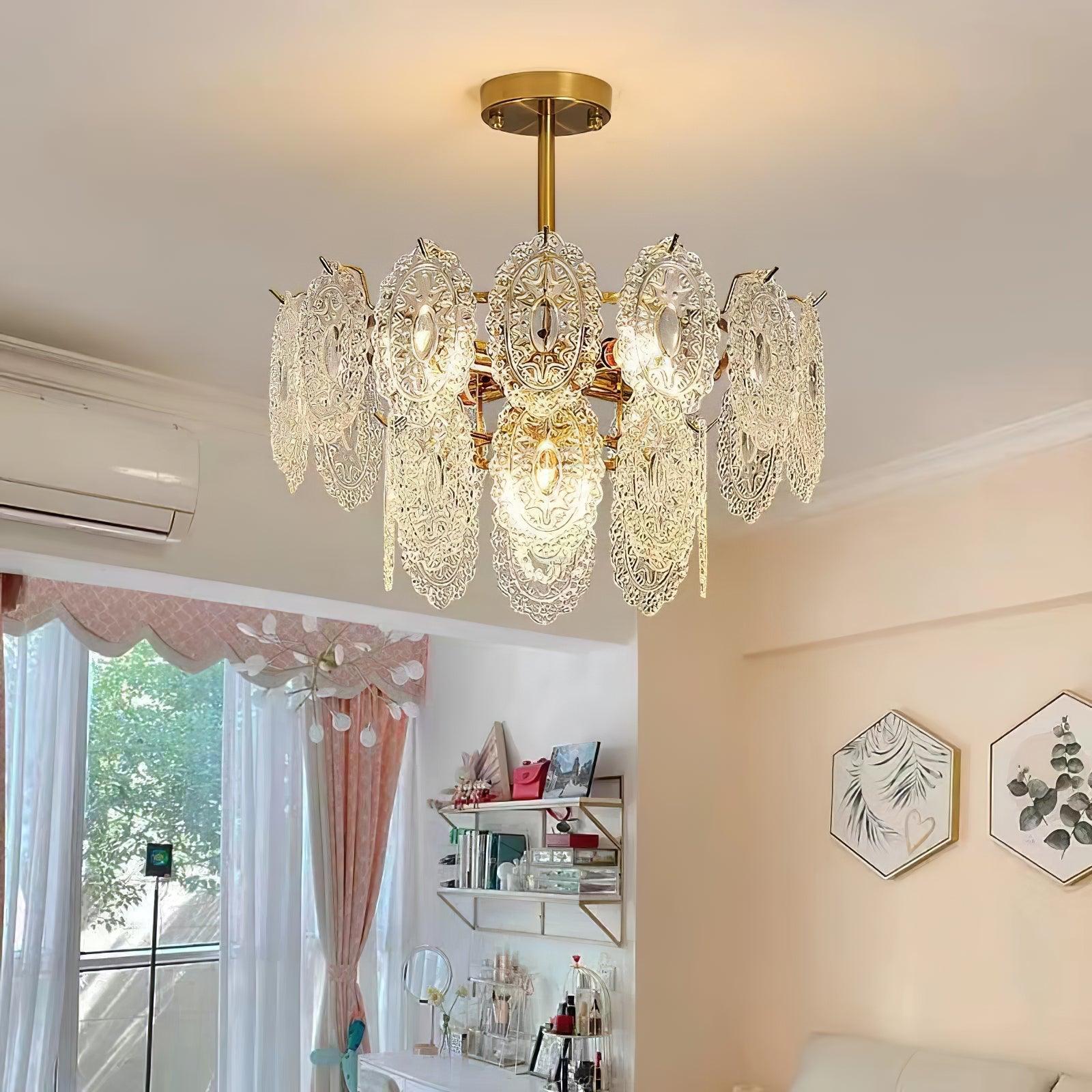 Wave Glass Style Chandelier - Cylinder-1-Luxehomezone