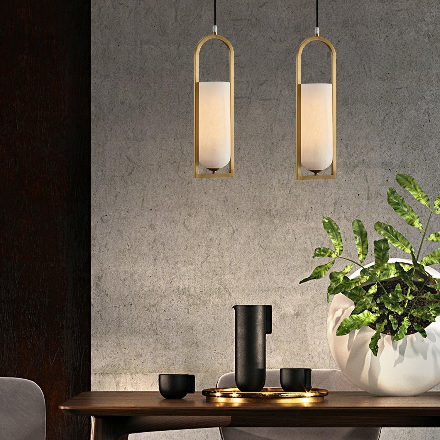 Melange Alabaster  Small Pendant Light - Alabaster, Alabaster Pendant-1-Luxehomezone