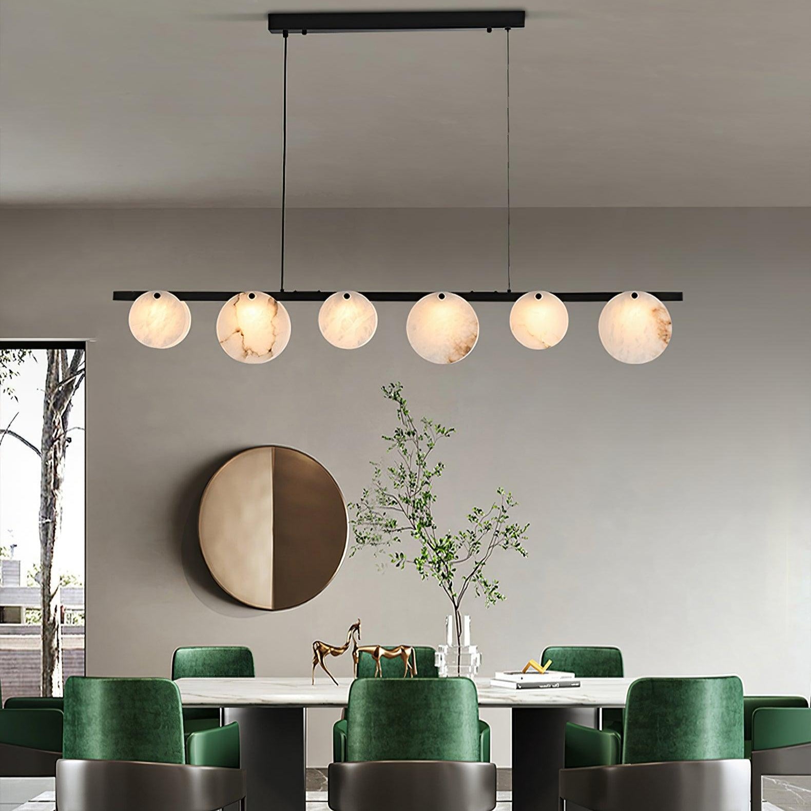 Trinidad Linear Dining Room  Alabaster Chandelier - Alabaster, Alabaster Chandelier-1-Luxehomezone