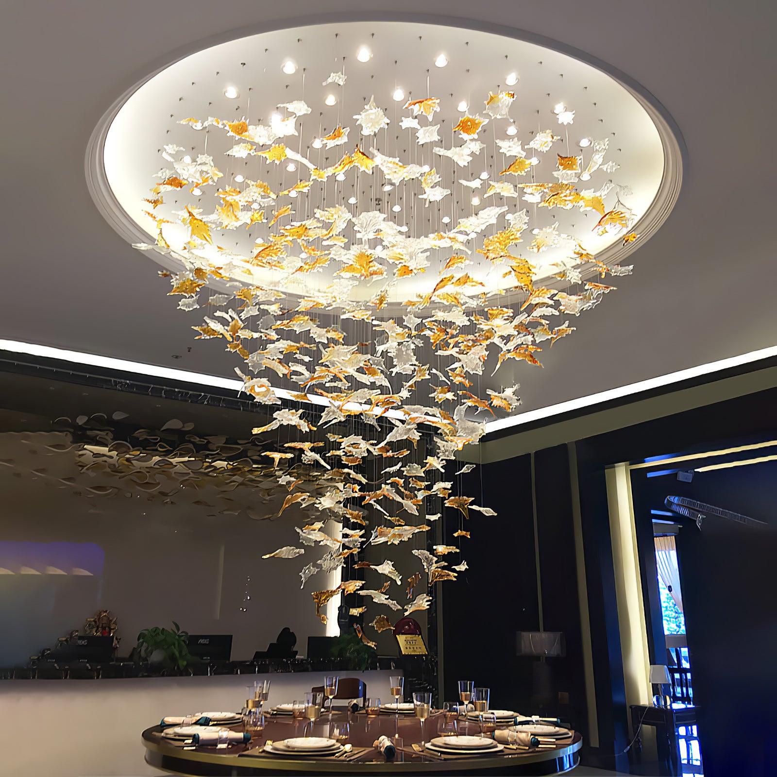 Multicolor Maple Leaf Chandelier - Helia-1-Luxehomezone
