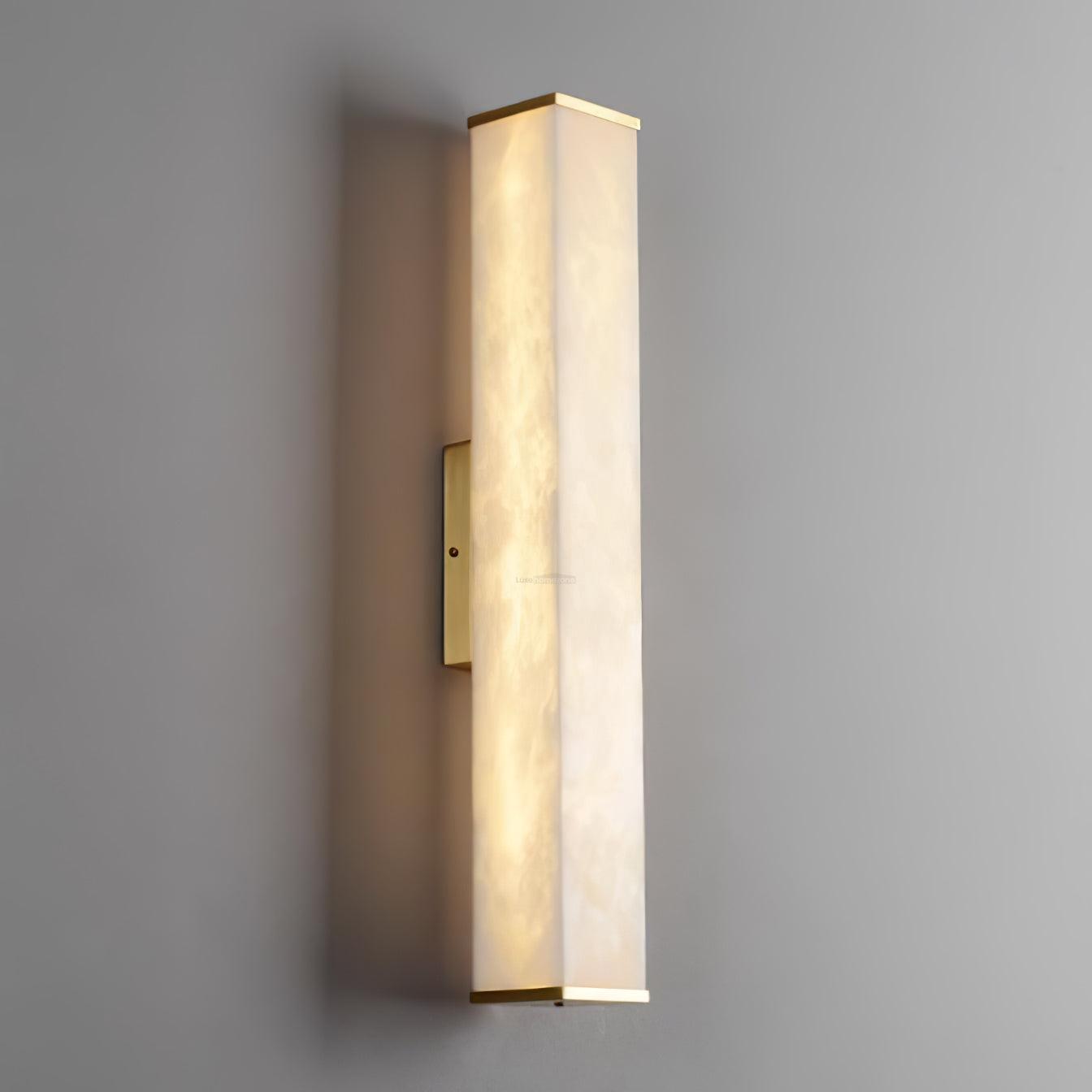 Cuboid Alabaster Wall Sconce - Alabaster, Alabaster Wall Lamp-1-Luxehomezone