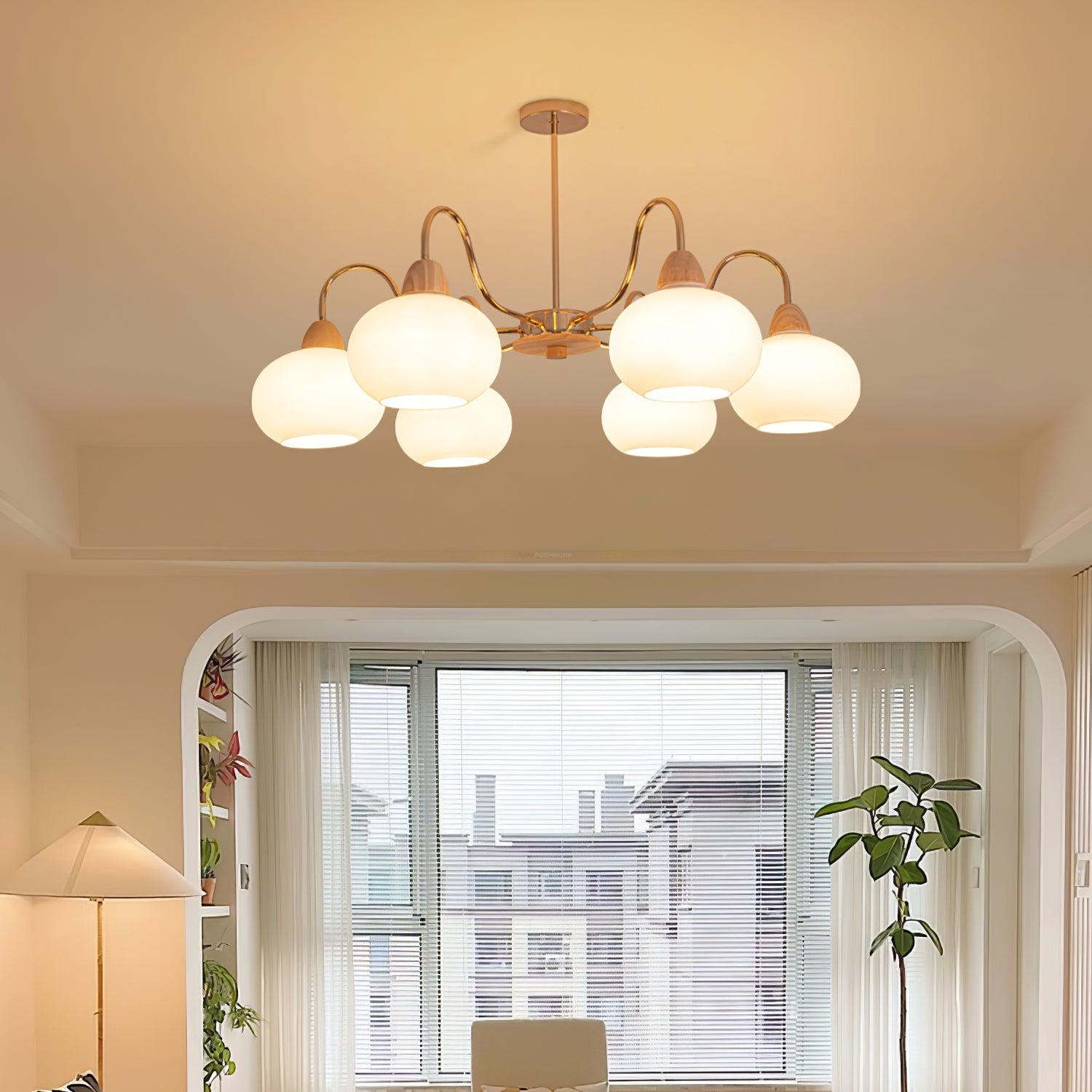 Glass Persimmon Chandelier with 3/5/6/8 heads - Glass Chandelier, Persimmon-1-Luxehomezone