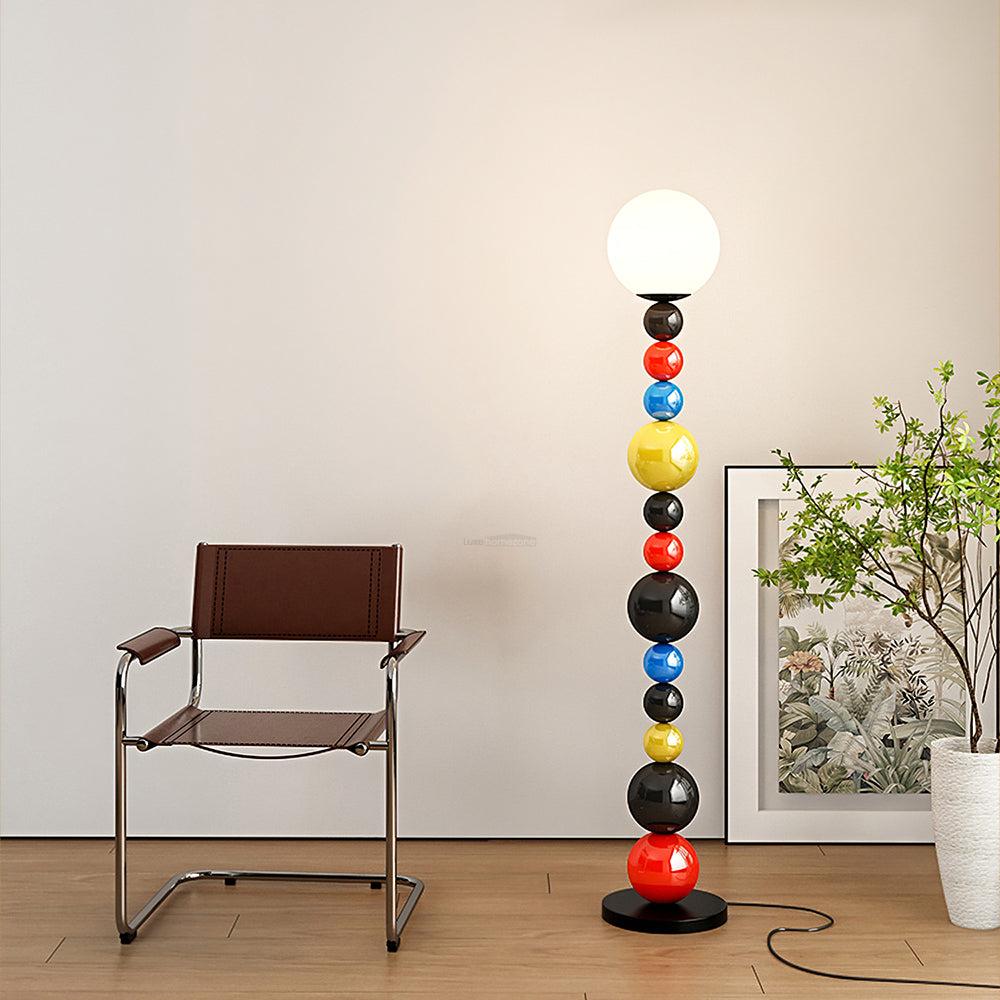 Colorful Round Ball Floor Lamp ∅ 9.8″ - Candy, Green, Red-1-Luxehomezone