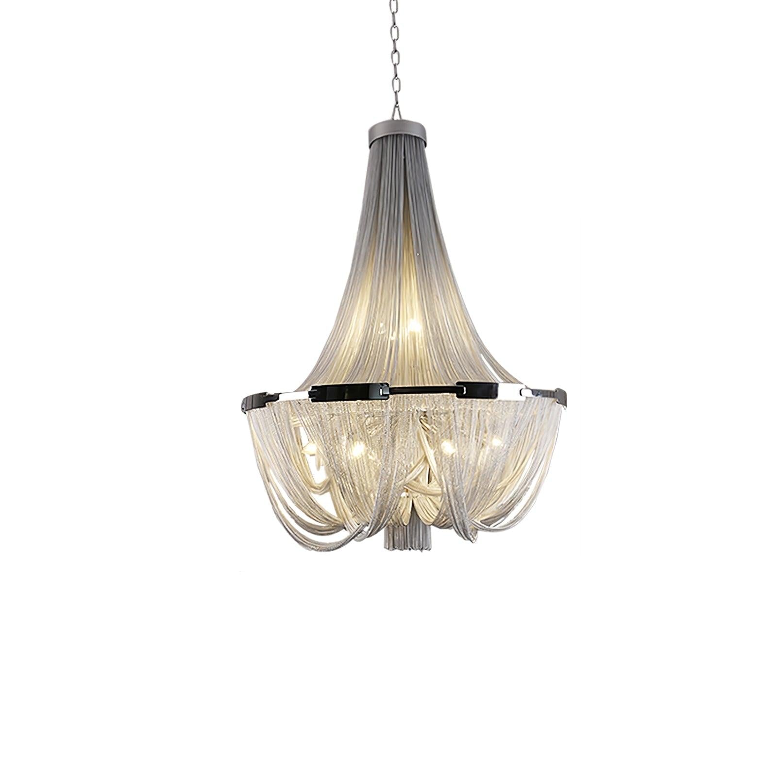 Tassel Aluminum Chain Chandelier ∅ 23.6″ - Tassel-1-Luxehomezone