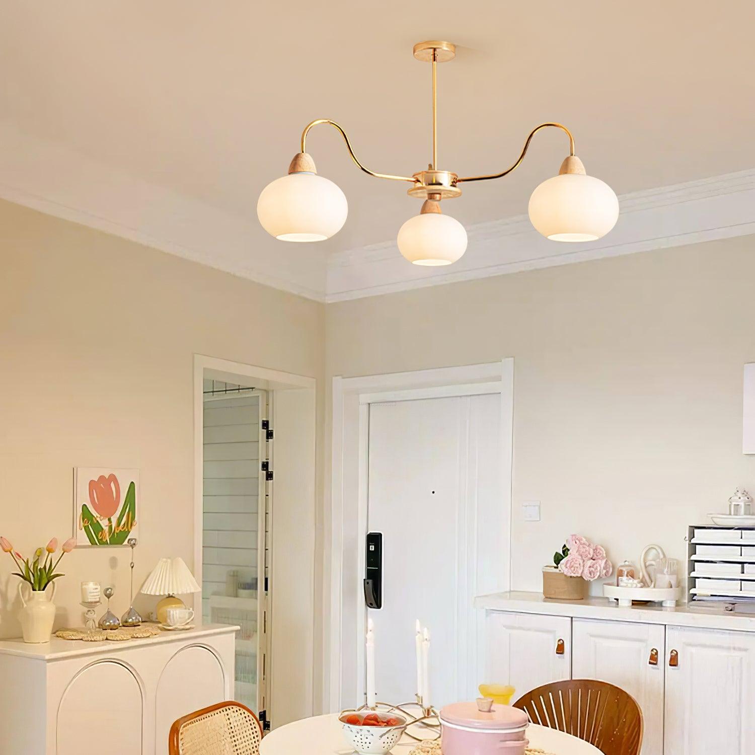 Glass Persimmon Chandelier with 3/5/6/8 heads - Glass Chandelier, Persimmon-1-Luxehomezone