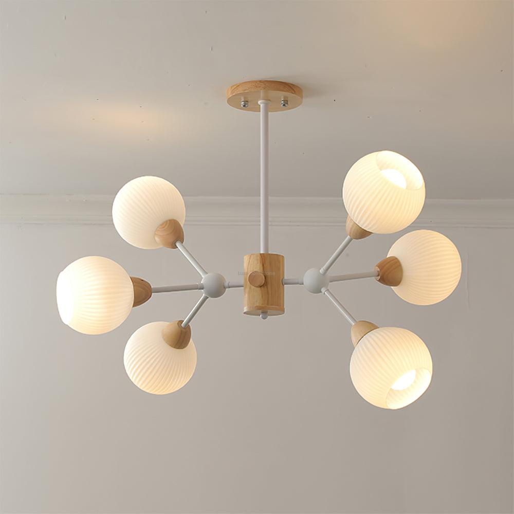 Shpehp Wood Chandelier with 6/9/12 heads - Bend, Marshmallow Chandelier-1-Luxehomezone
