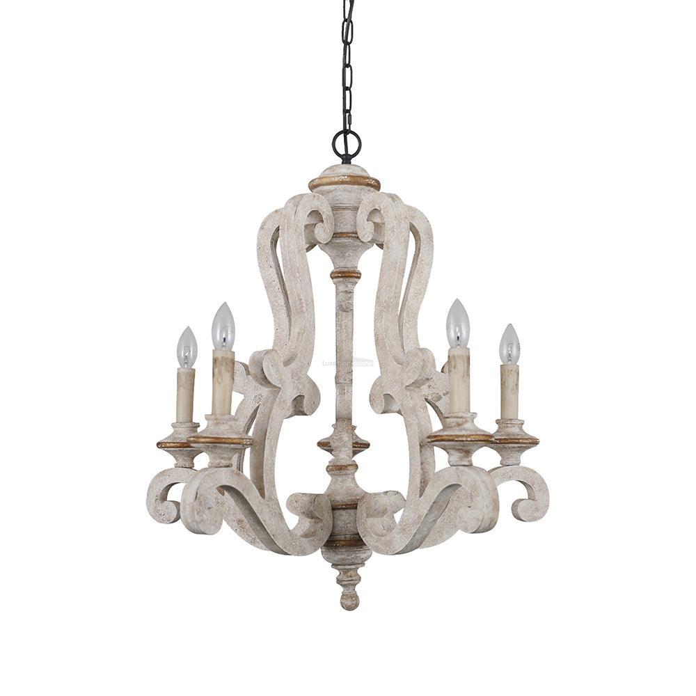 Parrotuncle Wooden Candle Chandelier Φ 23.6″ - Candle-1-Luxehomezone