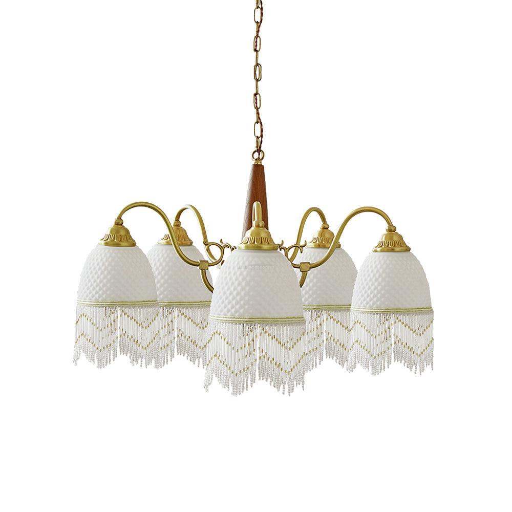 Mesh Tassel Glass Chandelier ∅ 19.7″ - Tassel-1-Luxehomezone