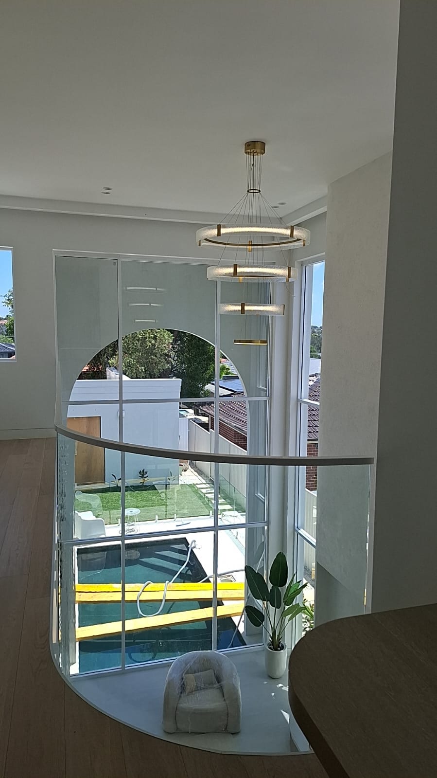 Ripple Glass Chandelier in a Modern Residence | Sydney, Australia, December 2024