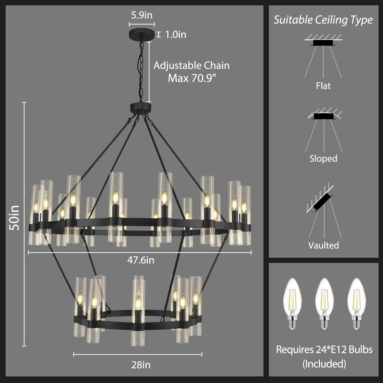 Aetheris Round Chandelier 48“ 60”